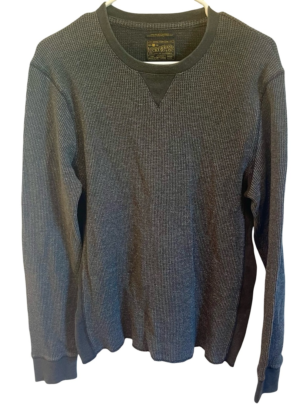 Lucky Brand Men’s Charcoal Thermal Crewneck Sweater